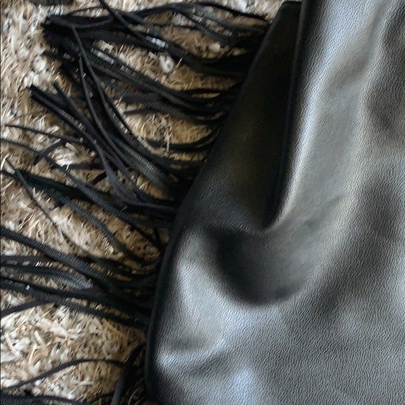 NEW Victoria's Secret fringe black drawstring bag - Picture 8 of 8